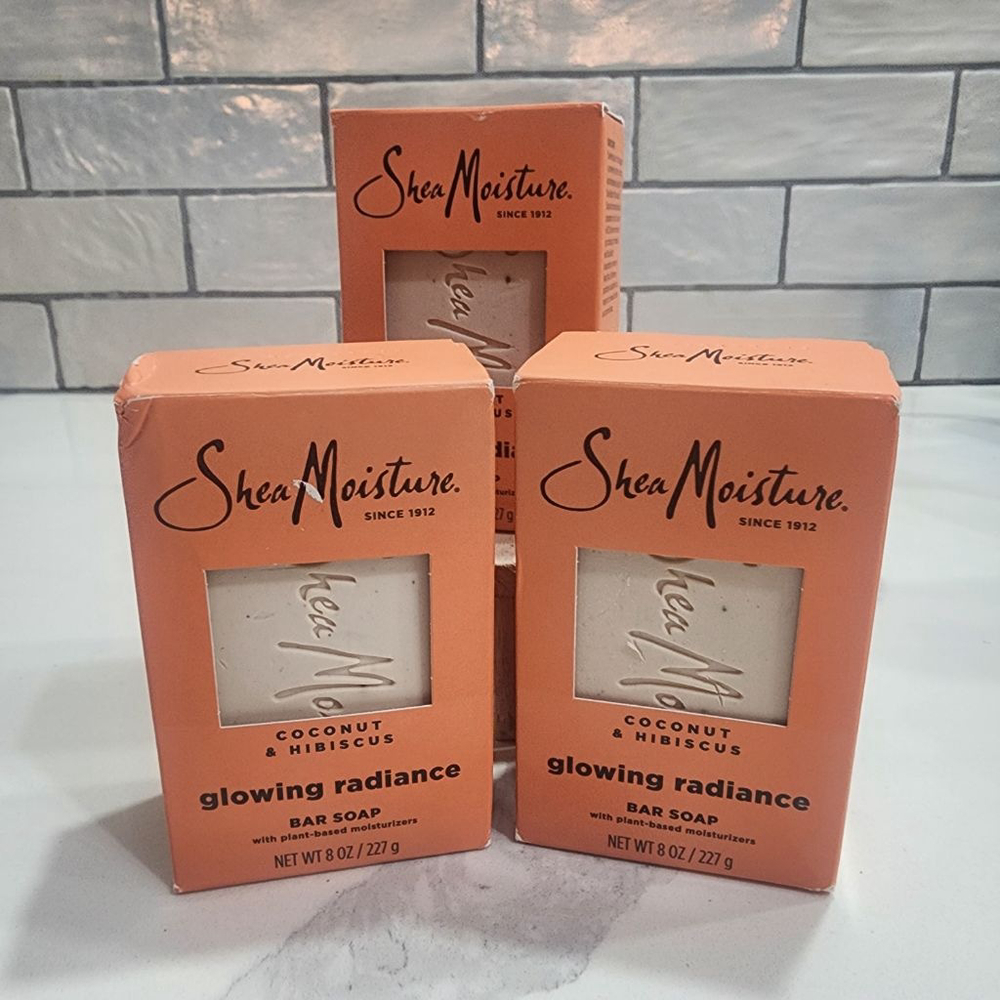 Shea Moisture Coconut & Hibiscus Glowing Radiance Bar Soaps (3)